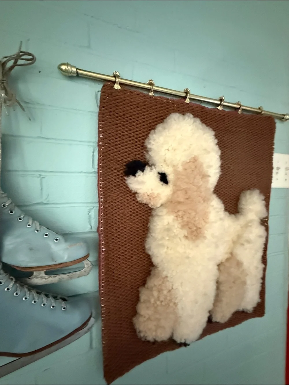 Vintage poodle wall hanging